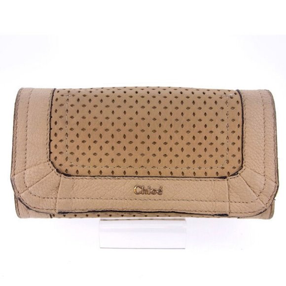 Chloe Wallet Purse Long Wallet Beige Woman Authentic Used - Picture 1 of 5
